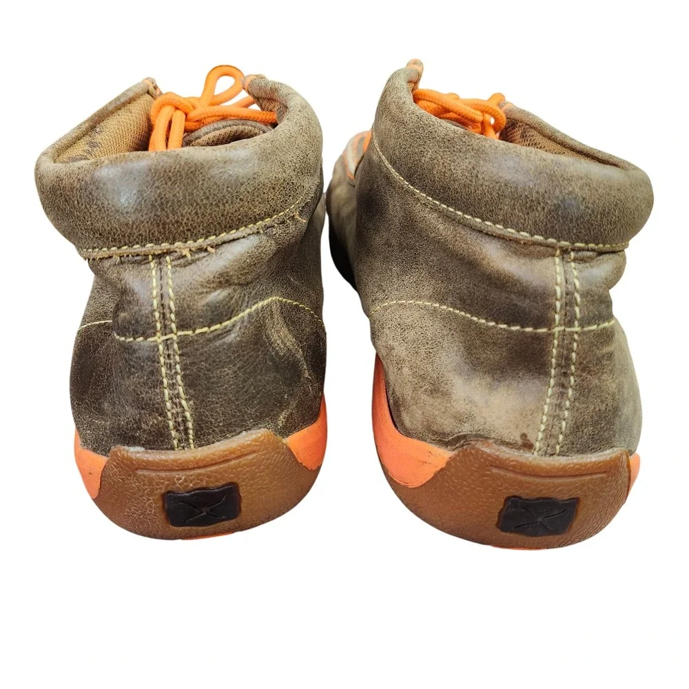 Twisted X Mens Driving Moc Chukka Boots Brown Orange Leather  Size 11.5 M